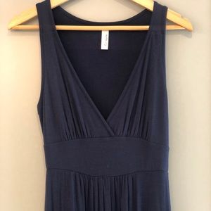 Navy Blue Cotton Maxi Dress